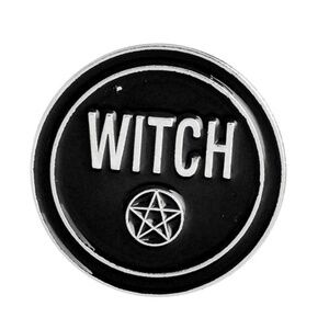 WITCH BLACK OIL DRIPPED ENAMEL PIN LAPEL PIN BROOCH NWT
